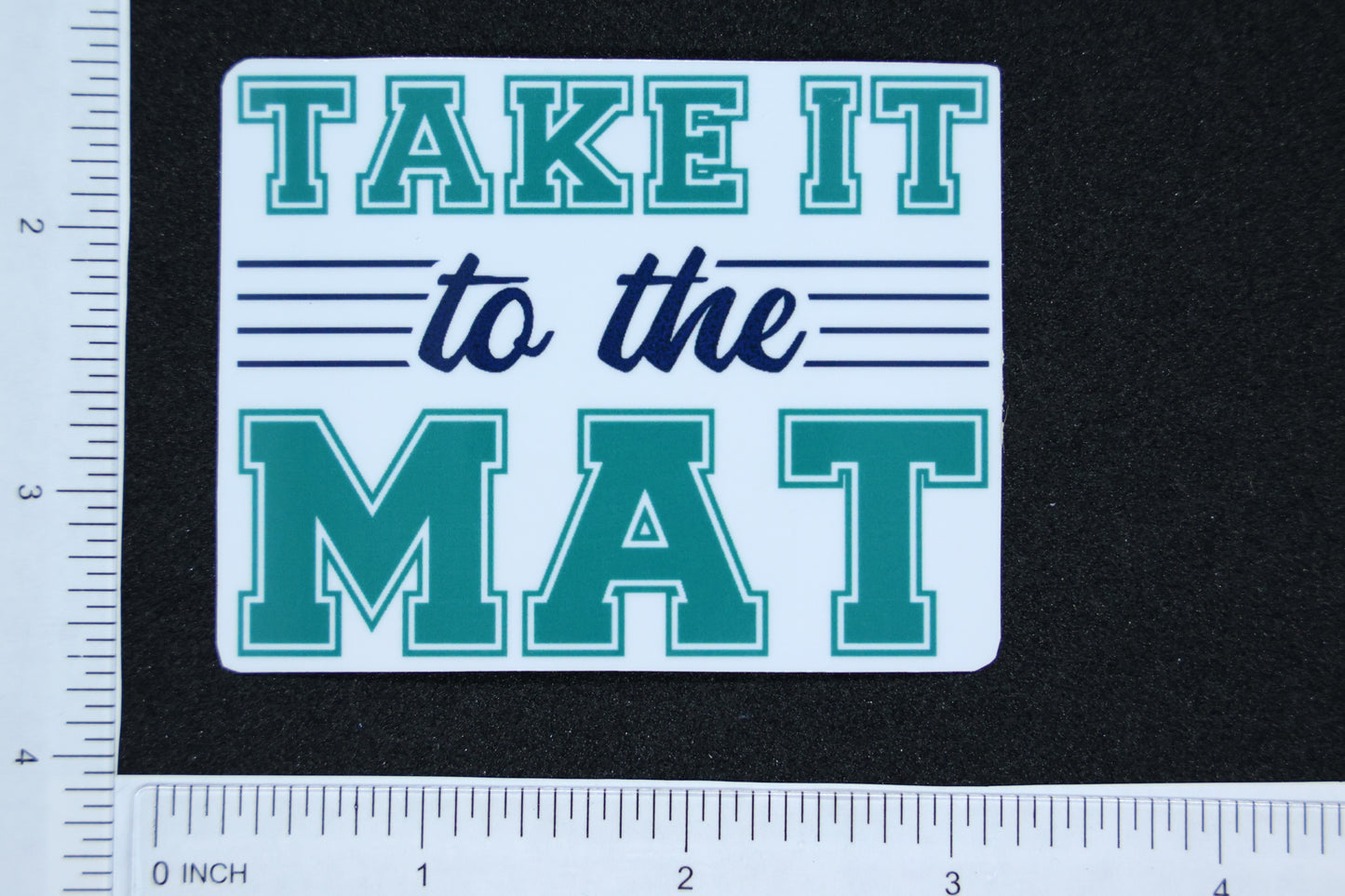 STICKER -- Wrestling -- "Take it to the Mat" Transparent Vinyl Sticker