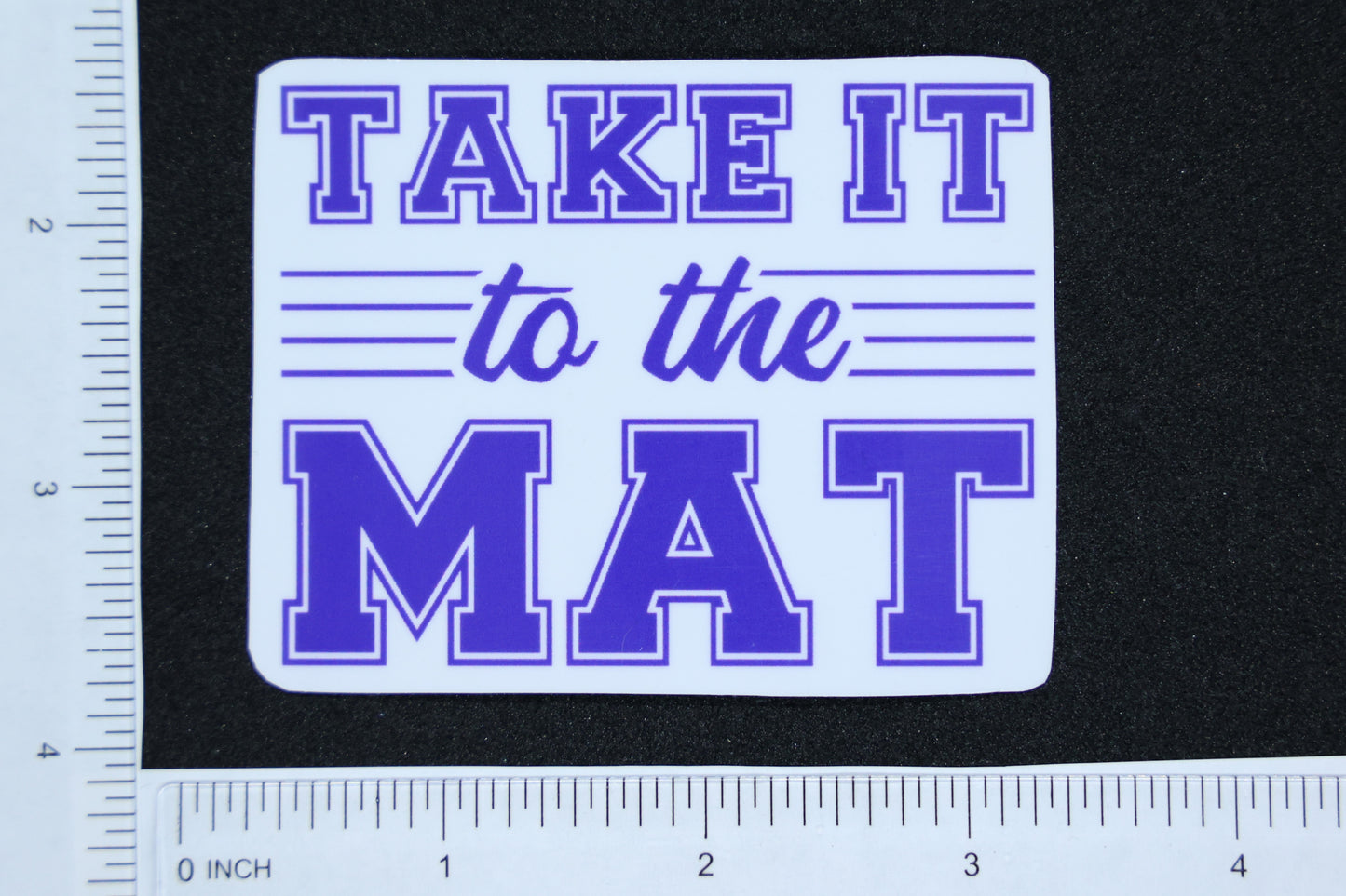 STICKER -- Wrestling -- "Take it to the Mat" Transparent Vinyl Sticker