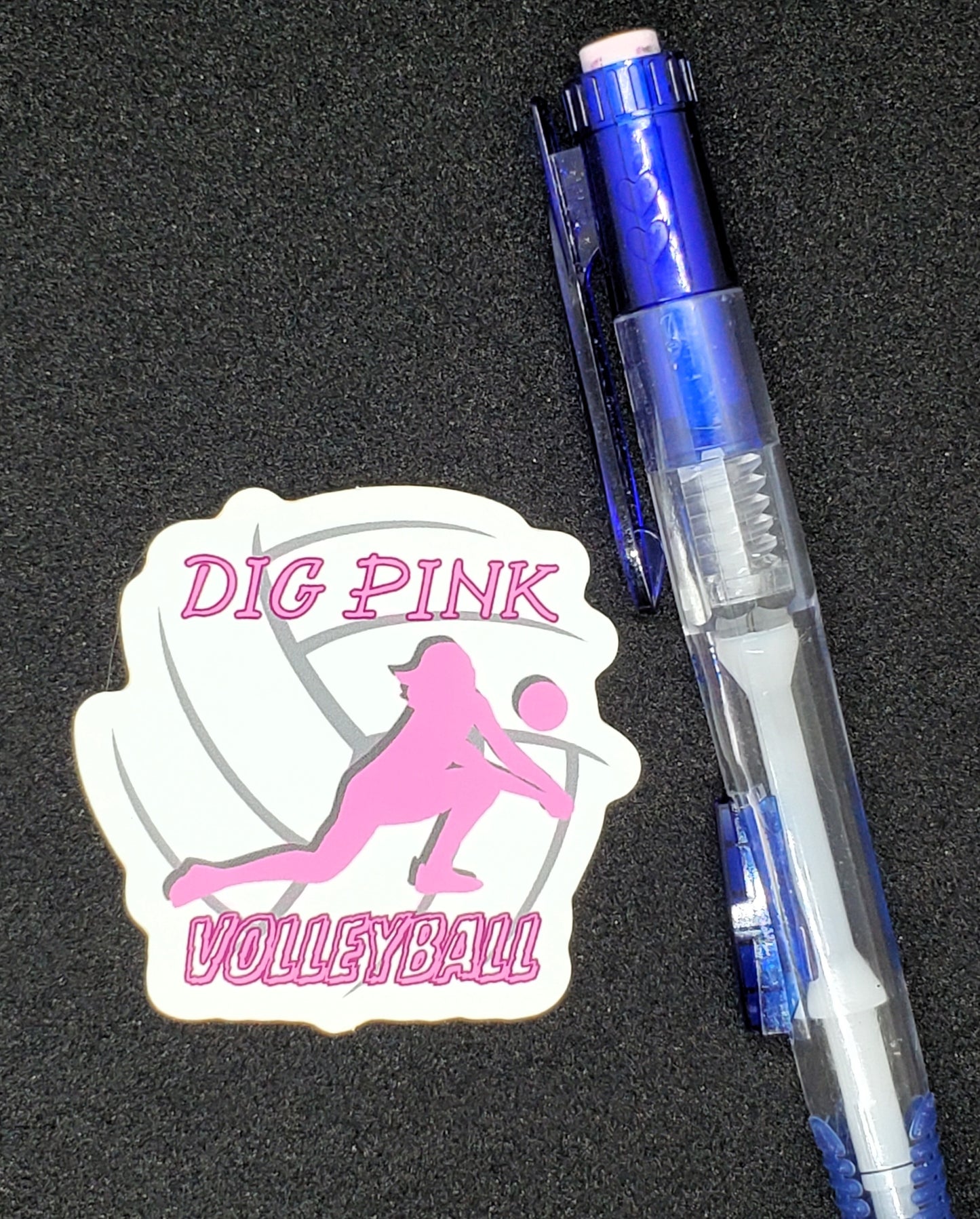 PINK -- Volleyball Dig Pink Vinyl Sticker
