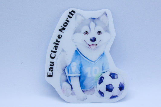 STICKER -- Eau Claire Husky Soccer Puppy sticker