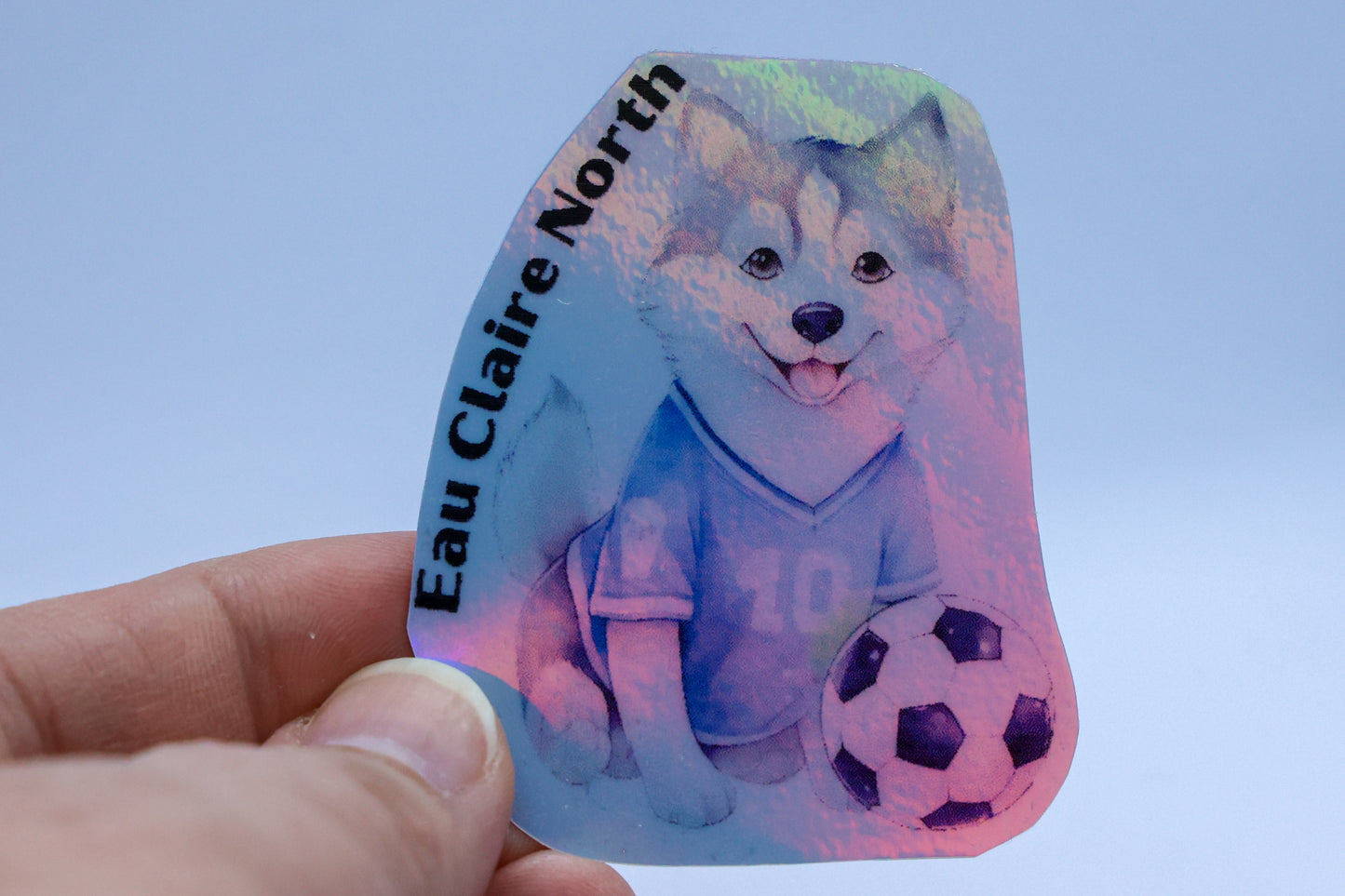 STICKER -- Eau Claire Husky Soccer Puppy sticker
