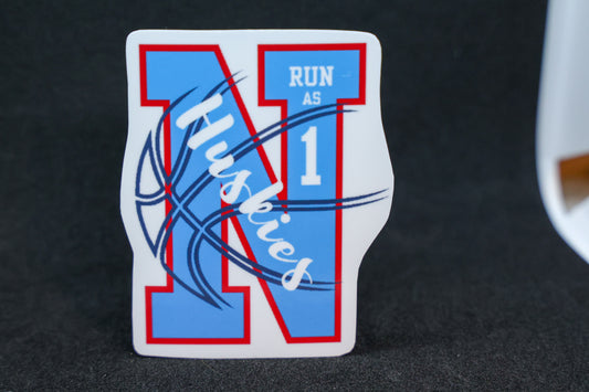 NEW STICKER -- Basketball North Huskies "RUN AS 1"