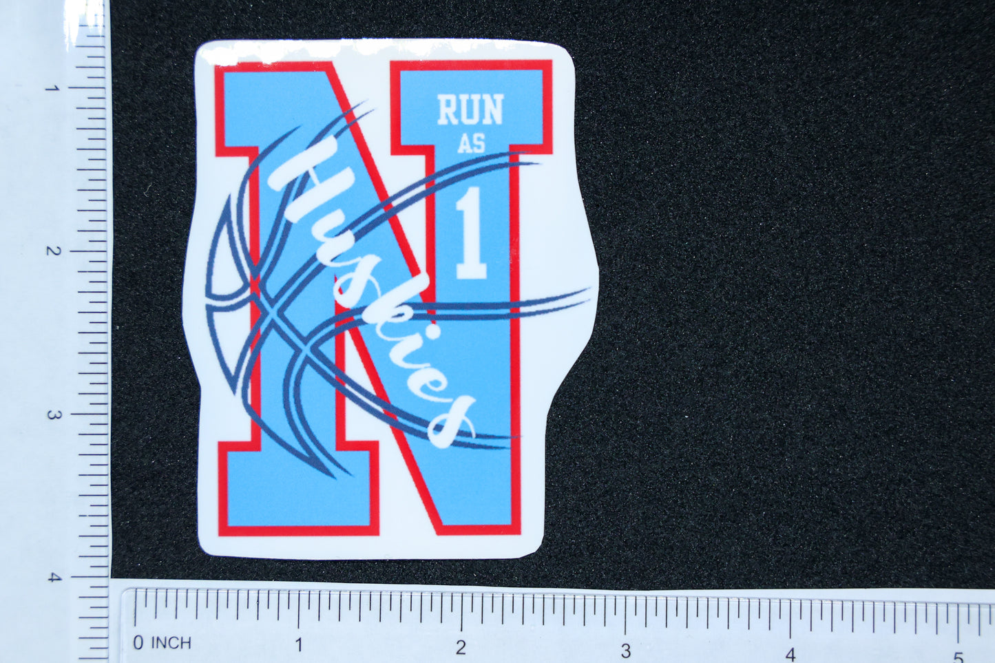 NEW STICKER -- Basketball North Huskies "RUN AS 1"