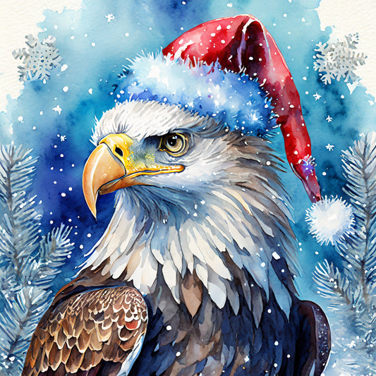 Christimas Eagle Sticker set -- gift tag/envelope seal