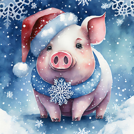 CHRISTMAS PIGGY Sticker set -- Gift tag/envelope seal