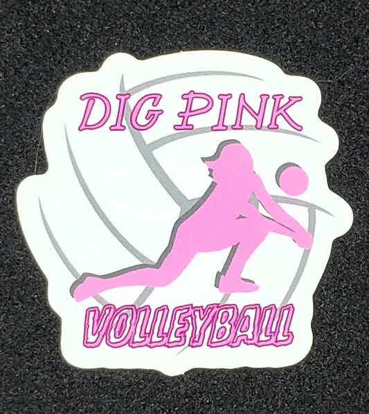 PINK -- Volleyball Dig Pink Vinyl Sticker